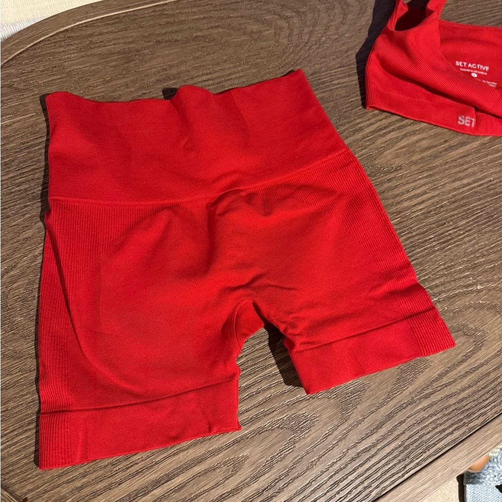 SET Active Red Ribbed Set - Picture 5 of 7